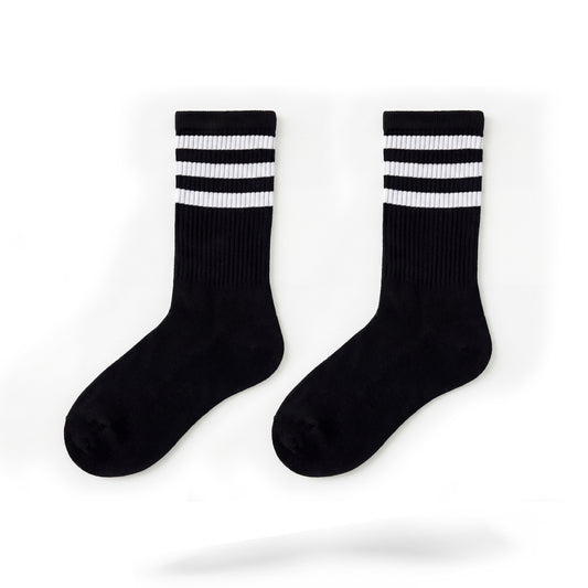 Black Stripe Crew-Socks