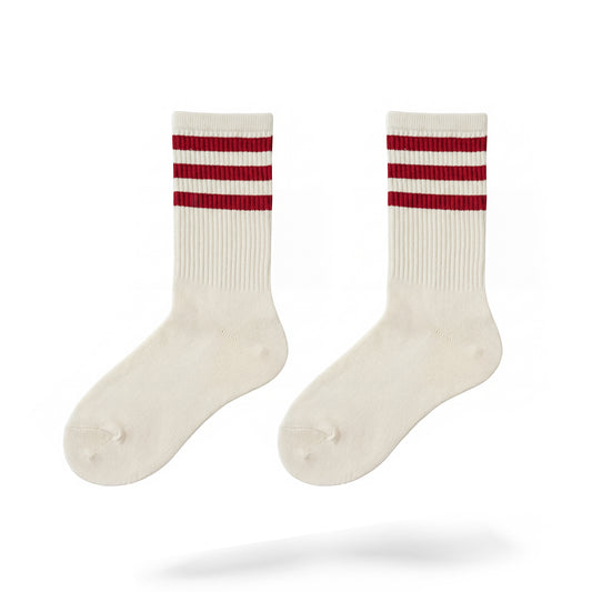 Red Stripe Crew-Socks