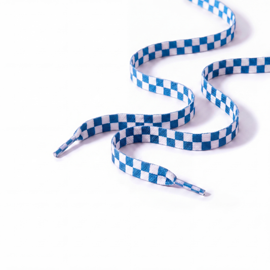 Blue Checker Laces