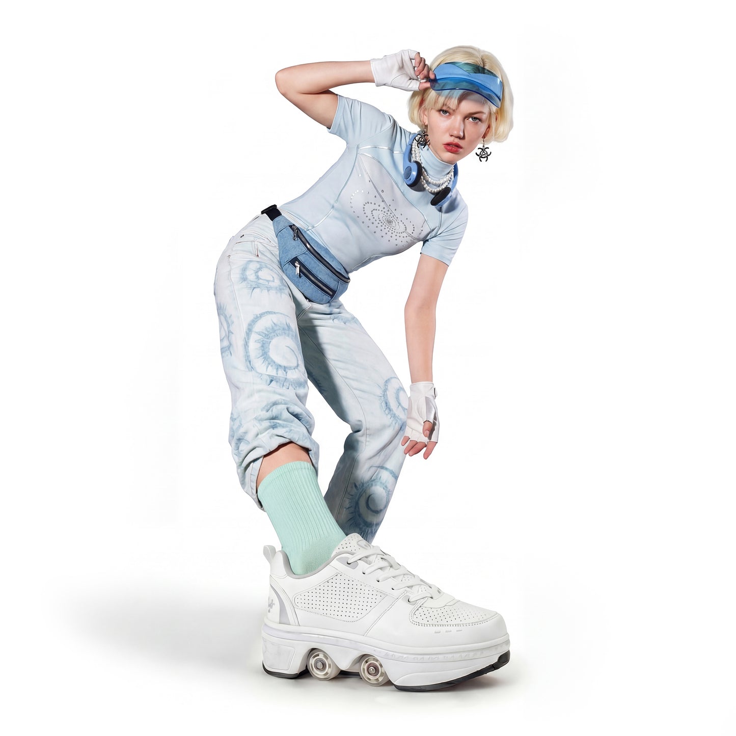 Sky Blue Crew-Socks