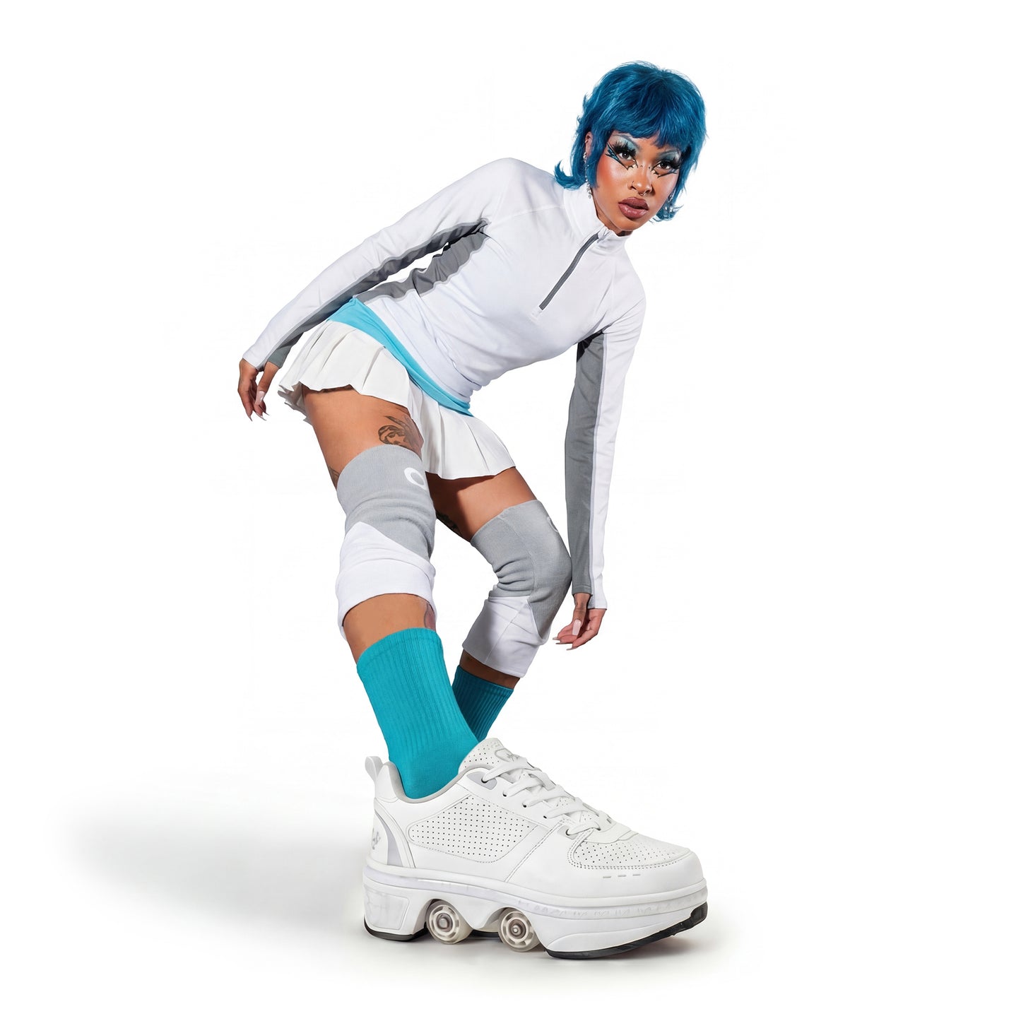 Cyan Crew-Socks