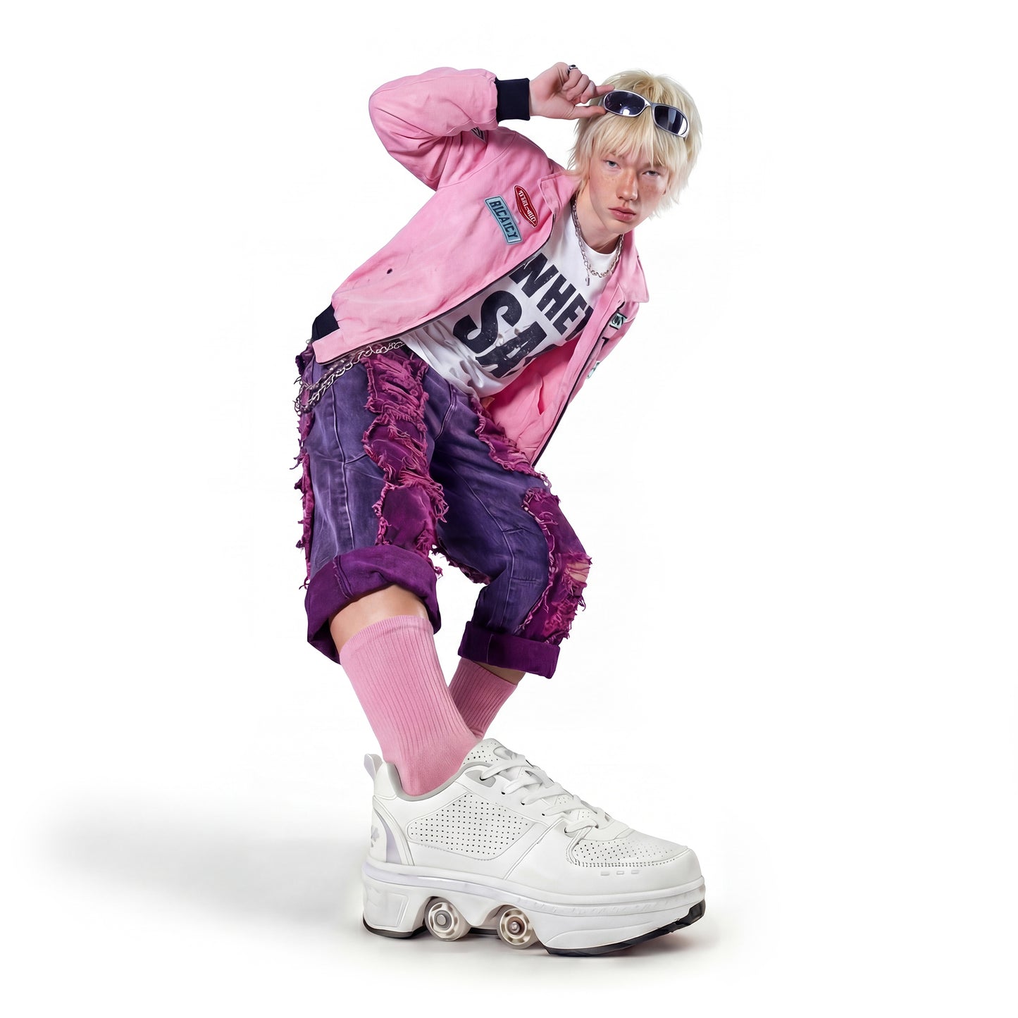 Pink Crew-Socks