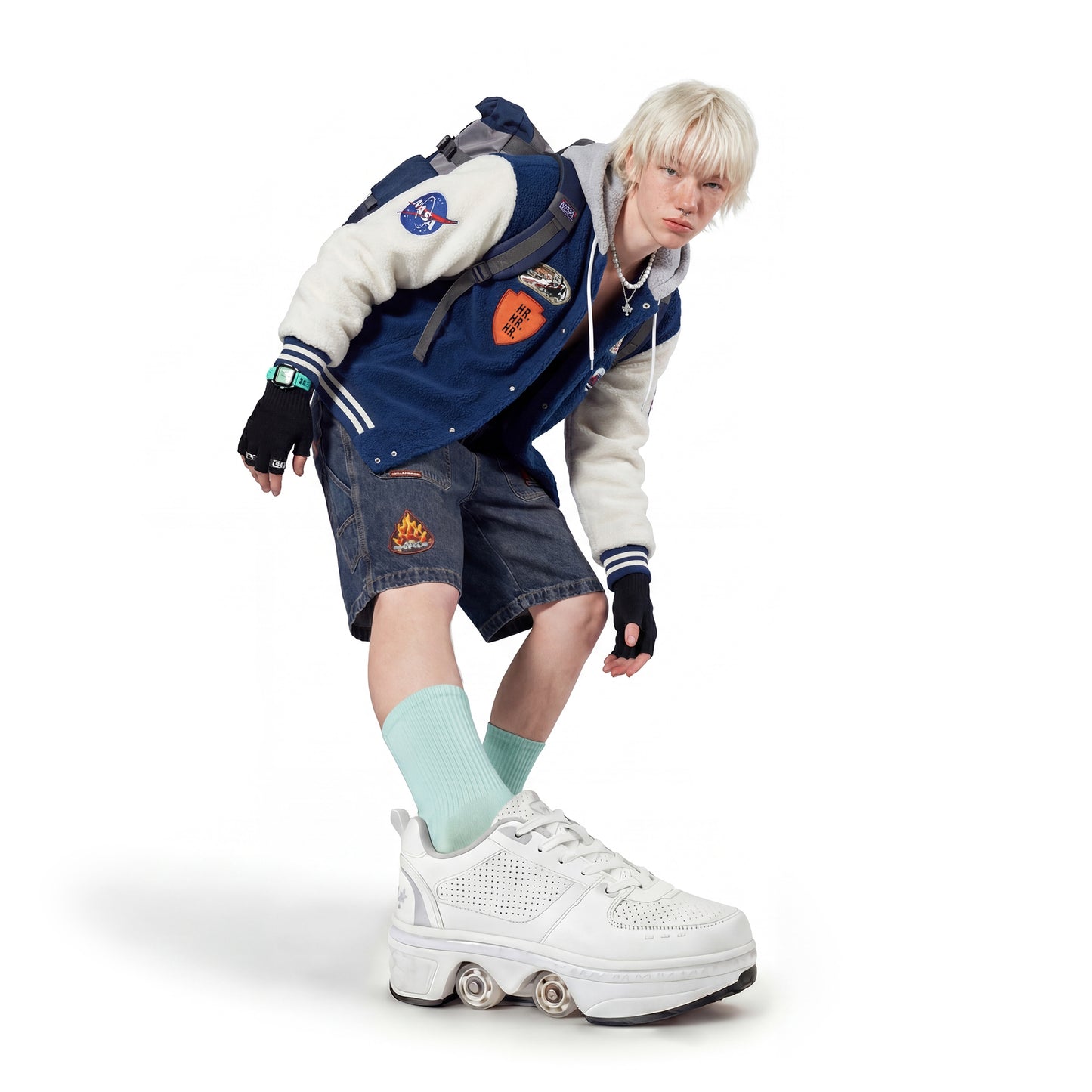 Sky Blue Crew-Socks