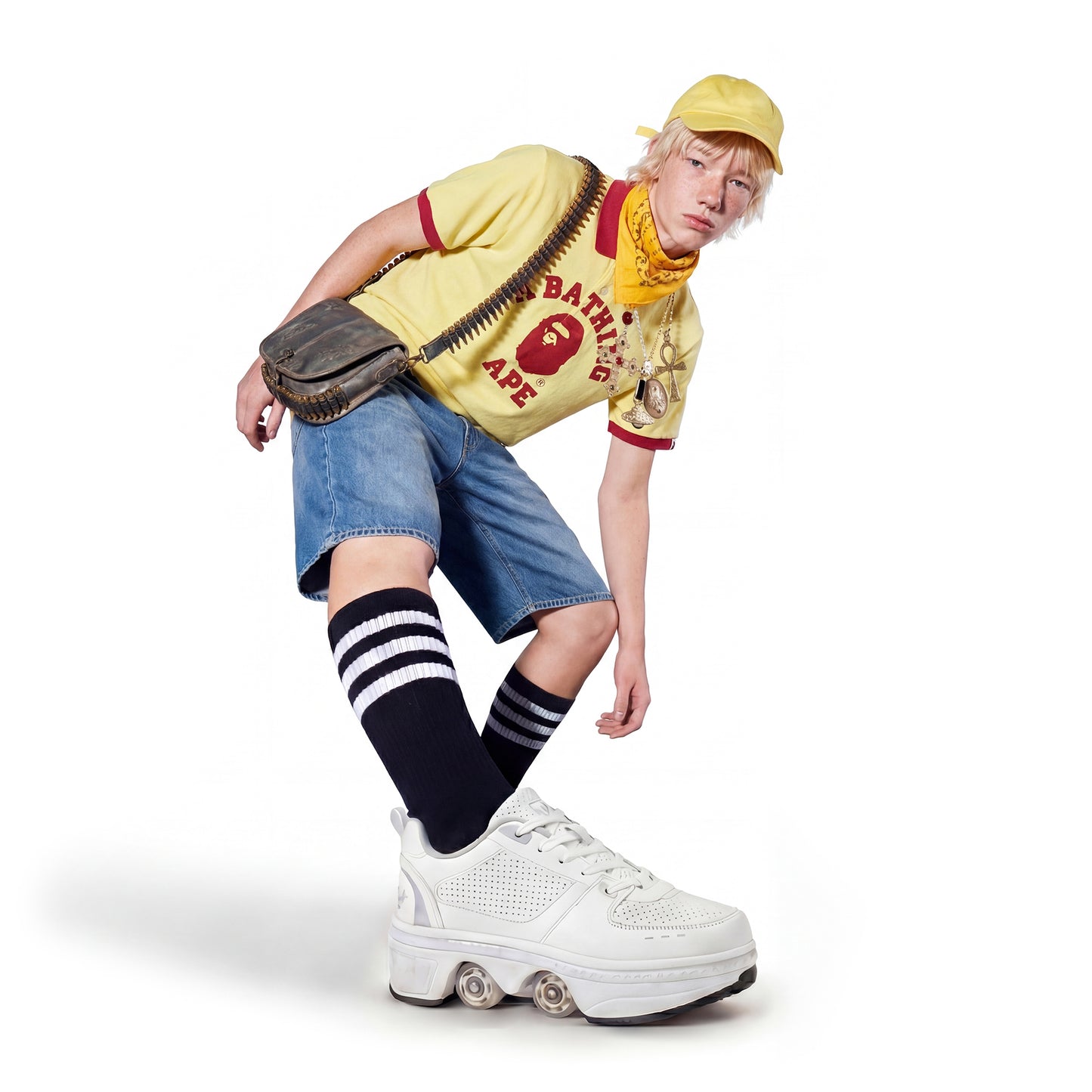 Black Stripe Crew-Socks