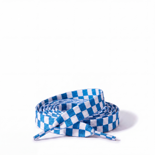 Blue Checker Laces