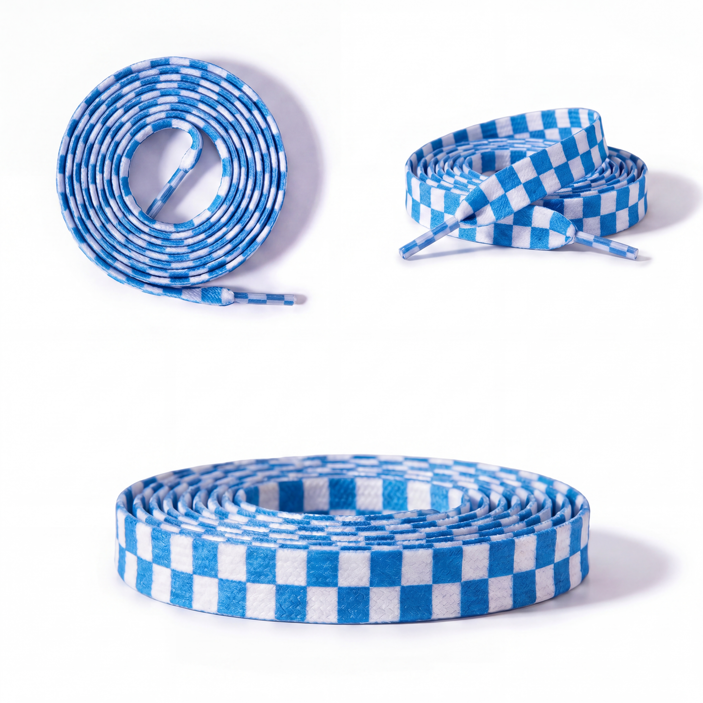 Blue Checker Laces