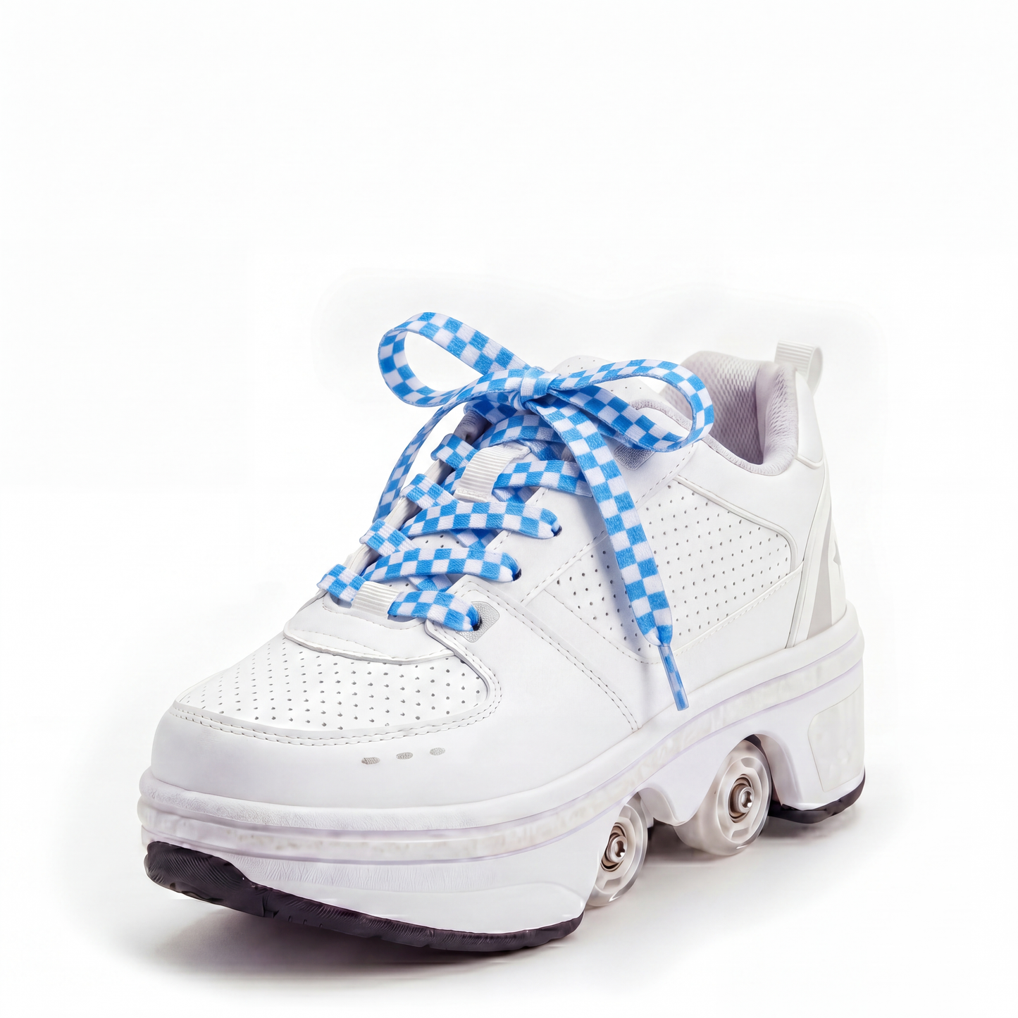 Blue Checker Laces