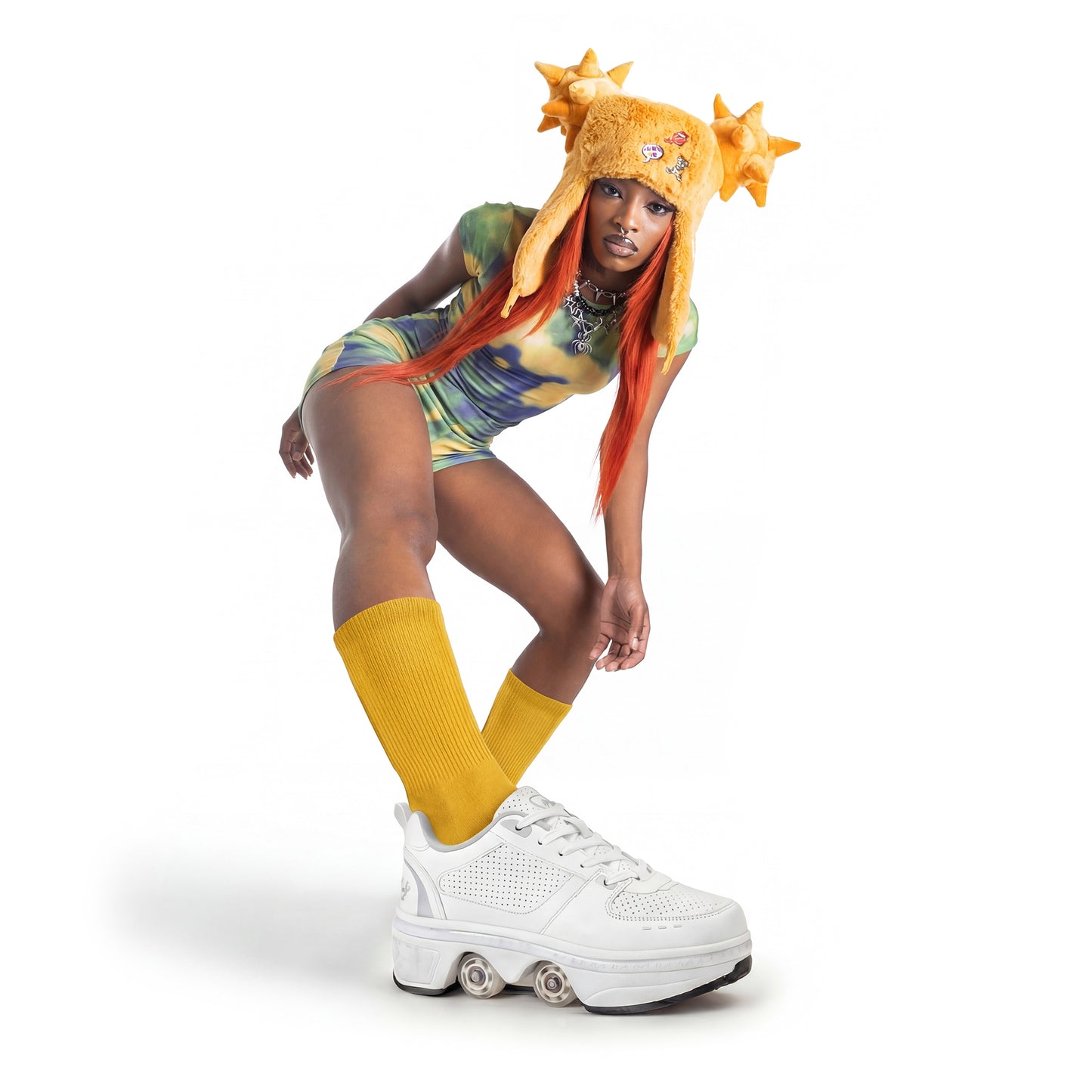 Pumpkin Orange Crew-Socks